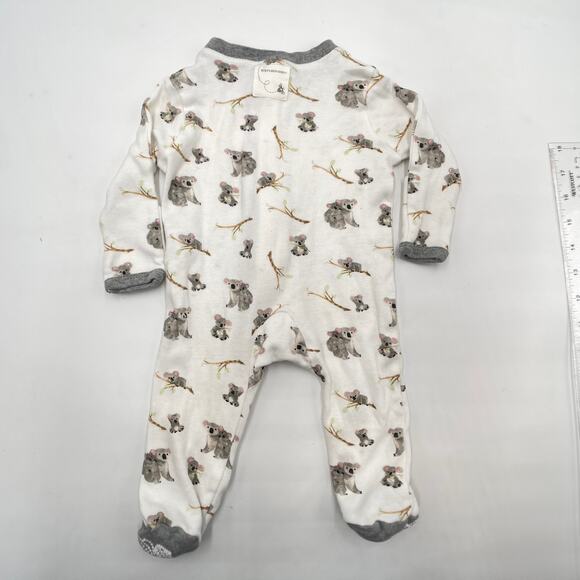 Burt's Bees Baby Kola Bear Organic Gray Newborn Footed Pajamas Sleep Play - Picture 7 of 9